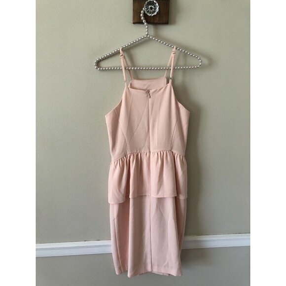 Gianni Bini Womens Size 2 Peach Peplum Dress Sleeveless - Picture 3 of 6